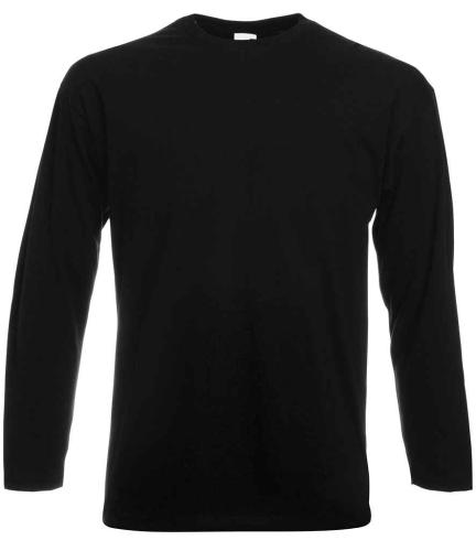Fruit Loom L/S Value T-Shirt - Black - 3XL